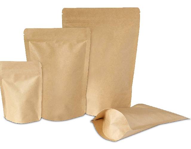 BROWN KRAFT PAPER POUCH WITH WINDOW