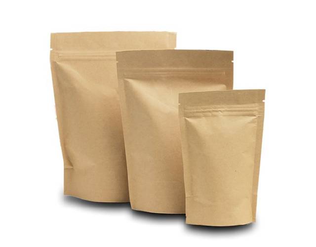 BROWN KRAFT PAPER POUCH WITH WINDOW