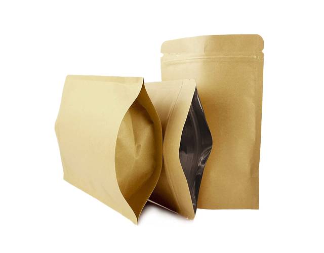 BROWN KRAFT PAPER POUCH WITH WINDOW